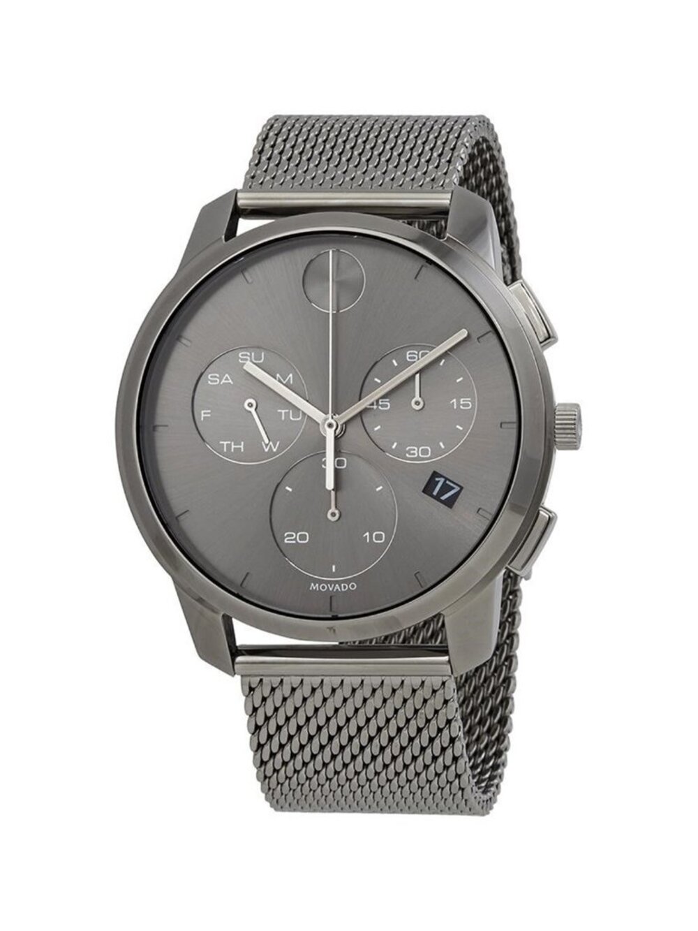 NWT Movado Bold Thin Chronograph Quartz Grey Dial Men's Watch